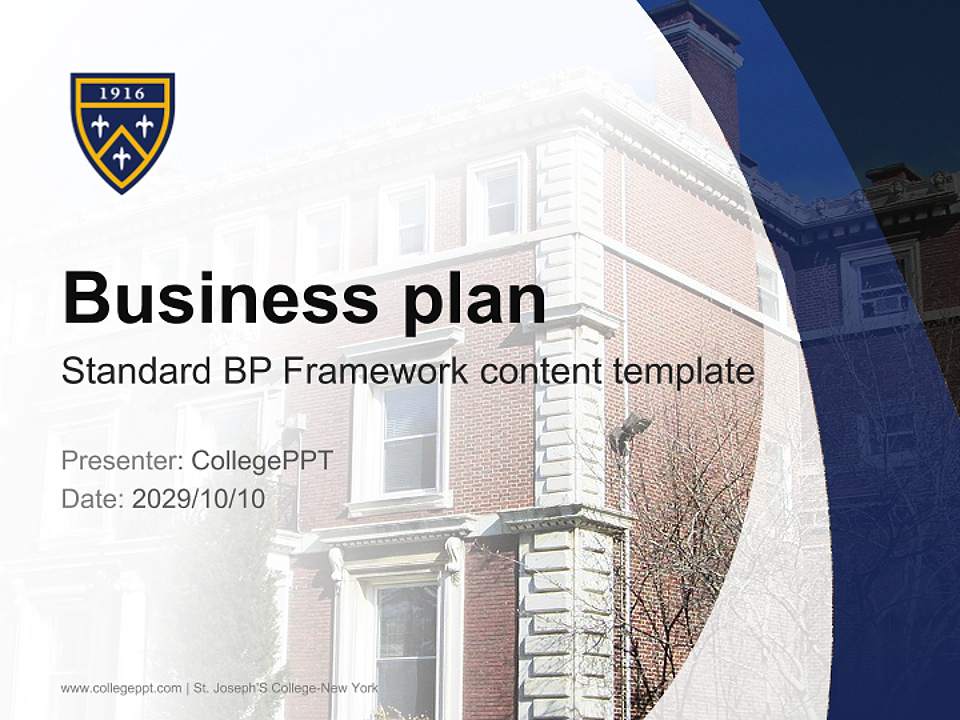 St. Joseph’S College-New York Competition/Entrepreneurship Contest PPT Template4:3 ratio PPT effect preview image9