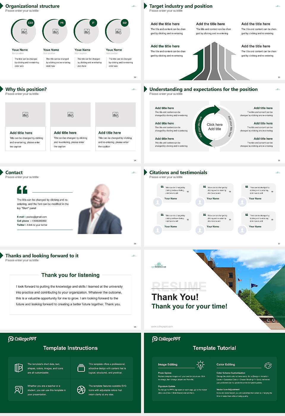 State University of New York at Morrisville Resume PPT Template16:9 ratio PPT effect preview image4