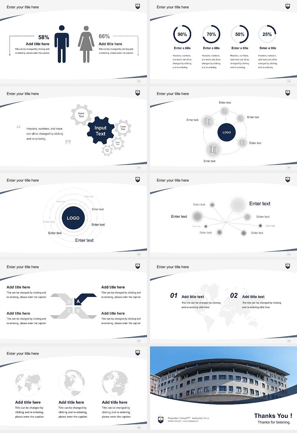 Suffolk University Course/Courseware Creation PPT Template16:9 ratio PPT effect preview image4