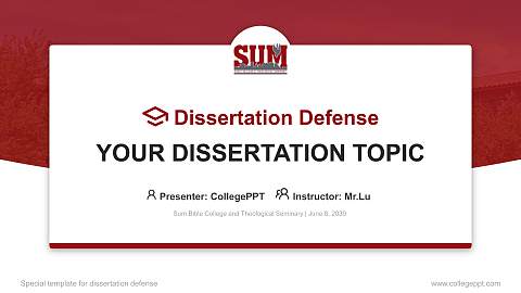 Sum Bible College and Theological Seminary Graduation Thesis Defense PPT Template