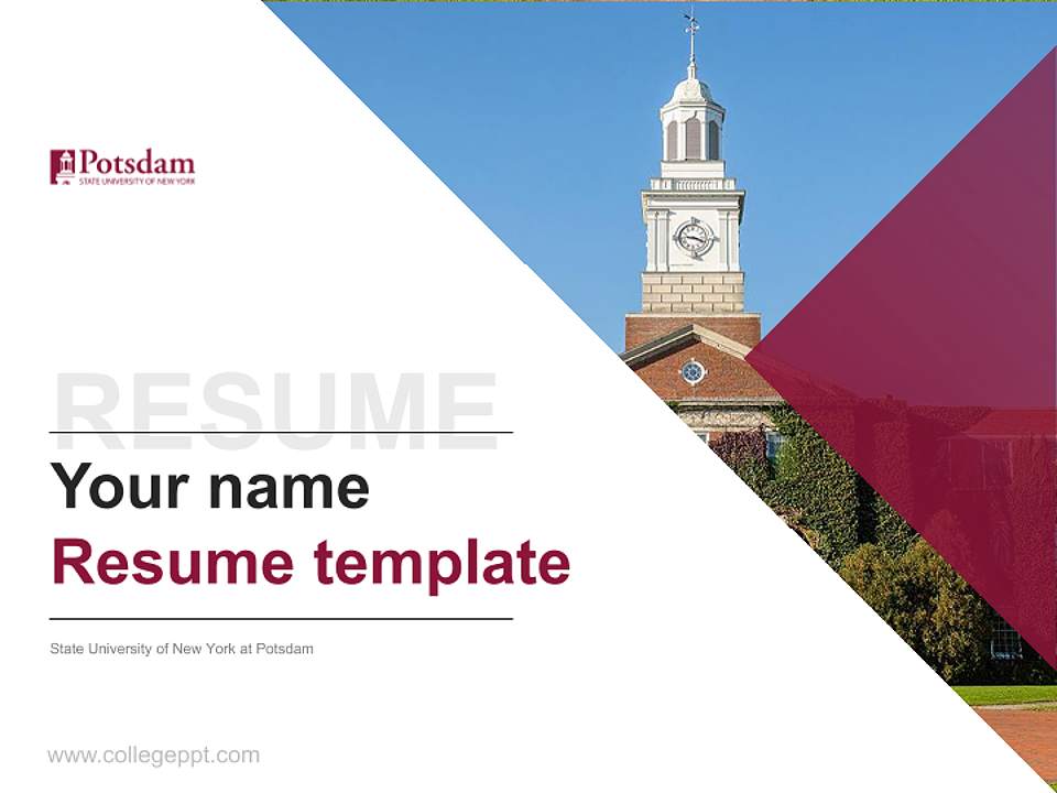 State University of New York at Potsdam Resume PPT Template4:3 ratio PPT effect preview image5