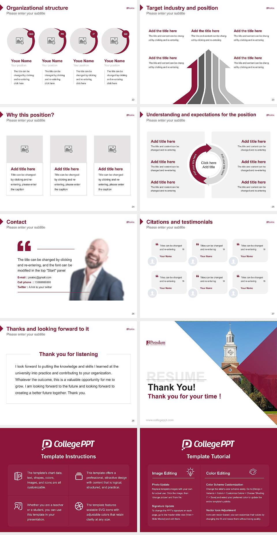 State University of New York at Potsdam Resume PPT Template4:3 ratio PPT effect preview image4