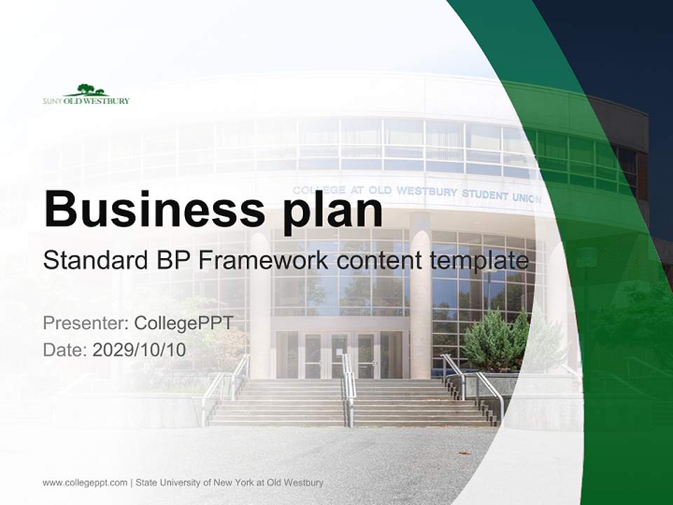 State University of New York at Old Westbury Competition/Entrepreneurship Contest PPT Template4:3 ratio PPT effect preview image9