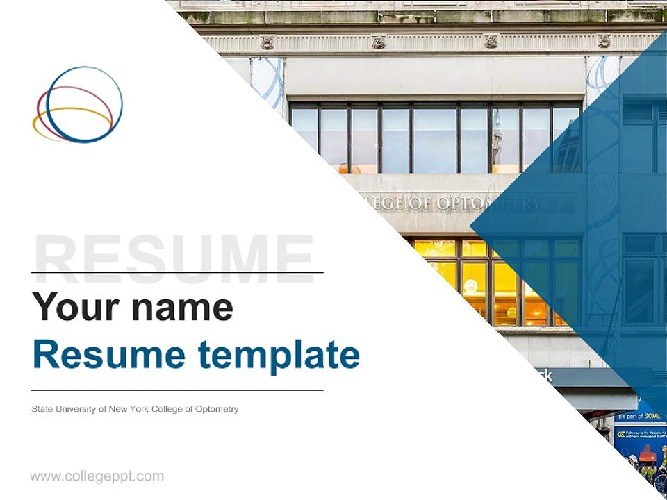 State University of New York College of Optometry Resume PPT Template4:3 ratio PPT effect preview image5