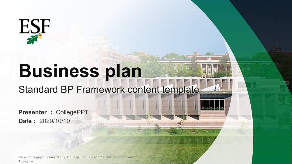 Suny College of Environmental Science and Forestry Competition/Entrepreneurship Contest PPT Template16:9 ratio PPT effect preview image