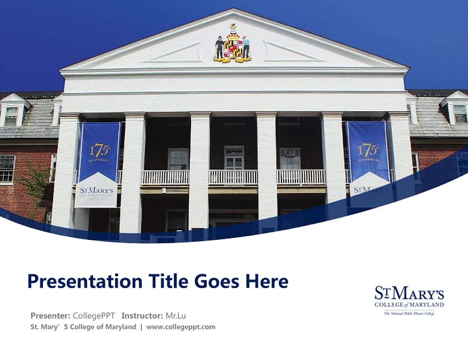 St. Mary’S College of Maryland Course/Courseware Creation PPT Template4:3 ratio PPT effect preview image5