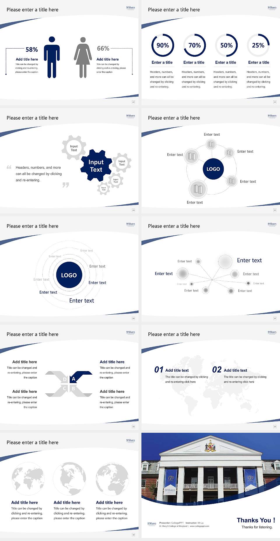 St. Mary’S College of Maryland Course/Courseware Creation PPT Template4:3 ratio PPT effect preview image4