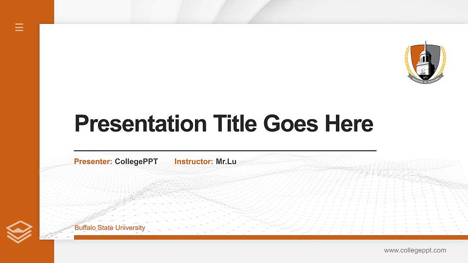 Buffalo State University Thesis Proposal/Graduation Defense PPT Template16:9 ratio PPT effect preview image