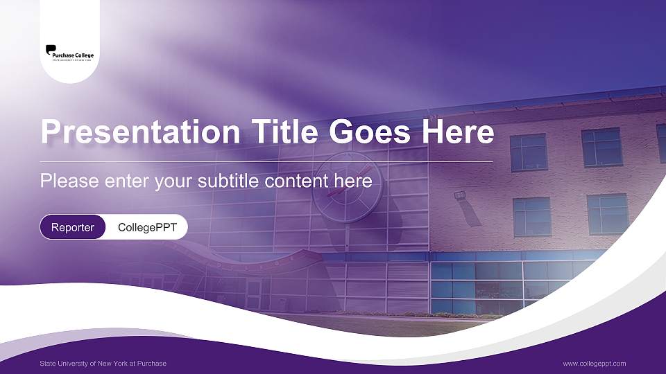 State University of New York at Purchase Lecture Sharing and Networking Event PPT Template16:9 ratio PPT effect preview image