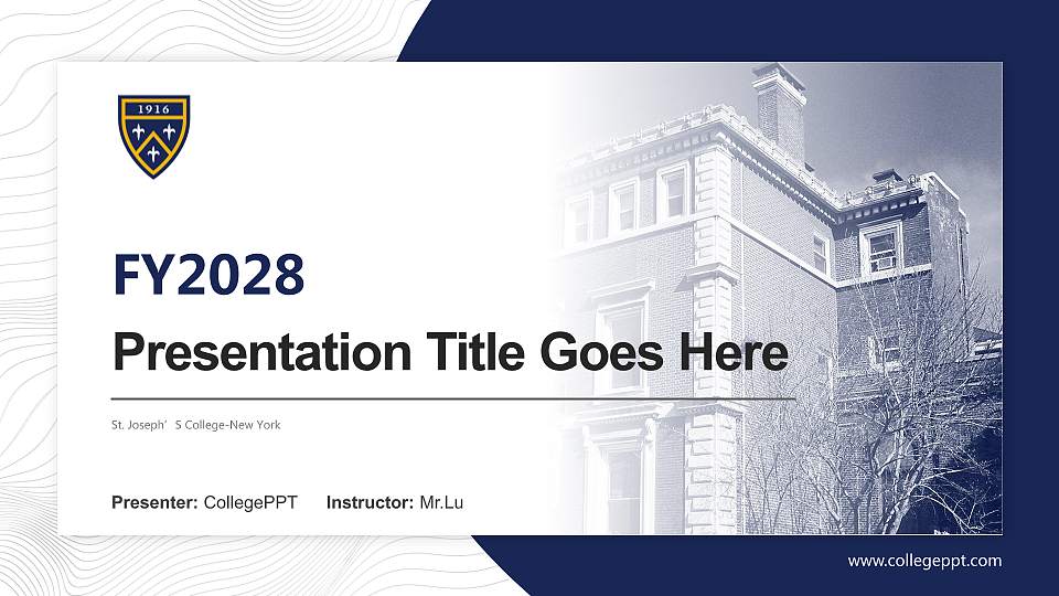 St. Joseph’S College-New York Academic Presentation/Research Findings Report PPT Template16:9 ratio PPT effect preview image