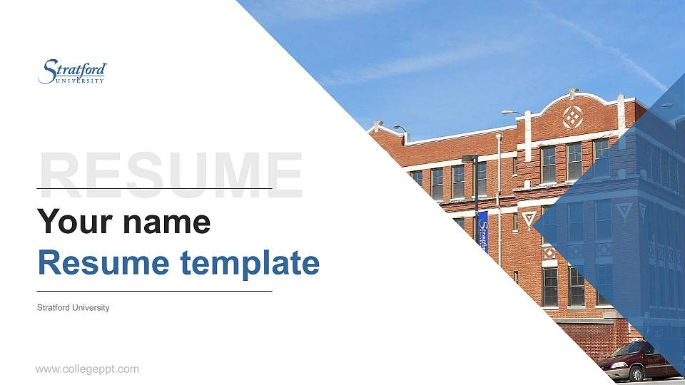 Stratford University Resume PPT Template16:9 ratio PPT effect preview image