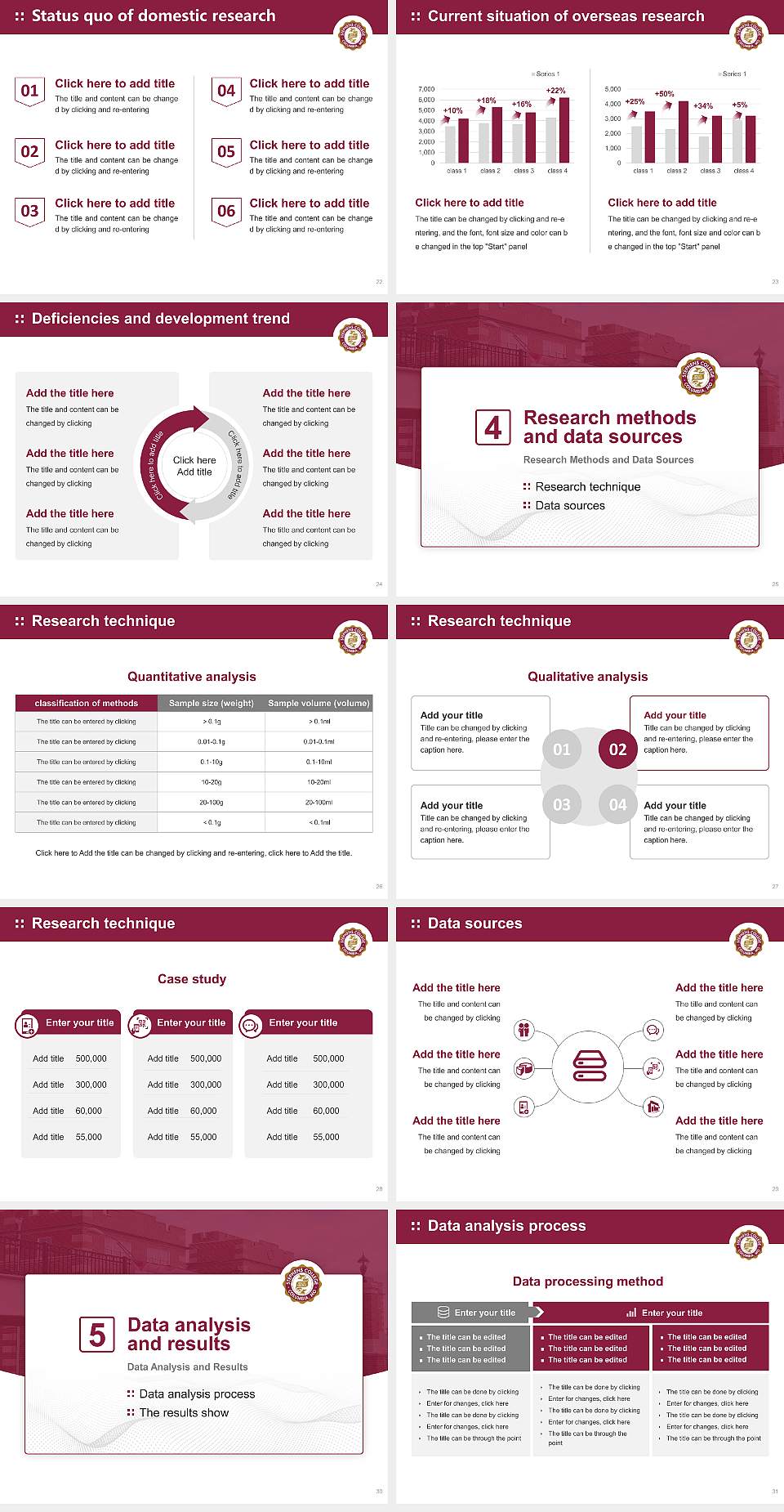 Stephens College Graduation Thesis Defense PPT Template4:3 ratio PPT effect preview image4