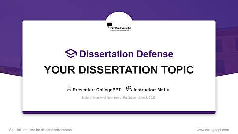 State University of New York at Purchase Graduation Thesis Defense PPT Template