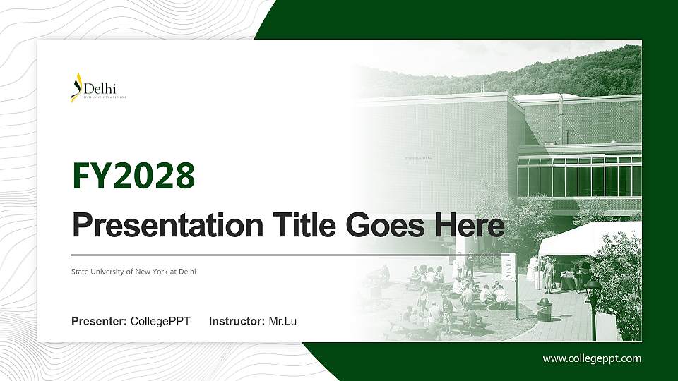 State University of New York at Delhi Academic Presentation/Research Findings Report PPT Template16:9 ratio PPT effect preview image