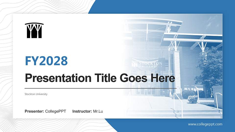 Stockton University Academic Presentation/Research Findings Report PPT Template16:9 ratio PPT effect preview image