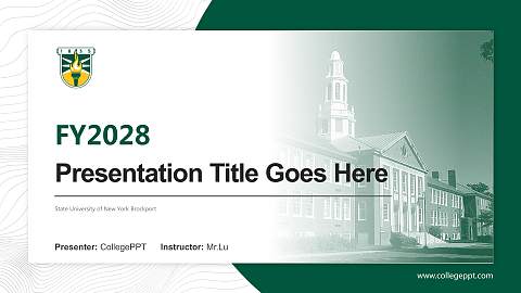 State University of New York Brockport Academic Presentation/Research Findings Report PPT Template