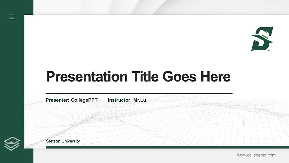 Stetson University Thesis Proposal/Graduation Defense PPT Template16:9 ratio PPT effect preview image