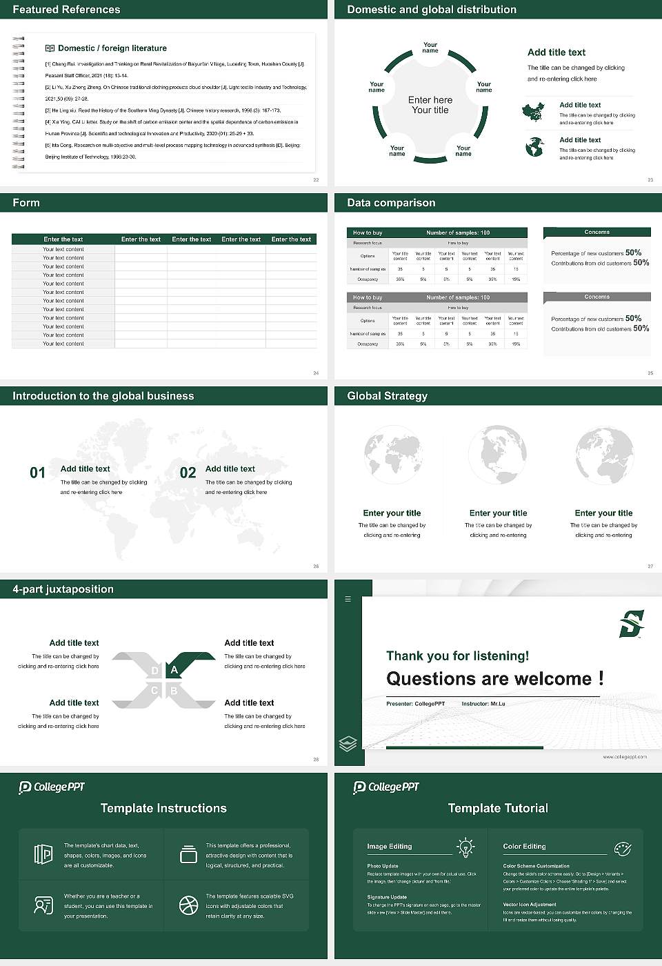 Stetson University Thesis Proposal/Graduation Defense PPT Template16:9 ratio PPT effect preview image4