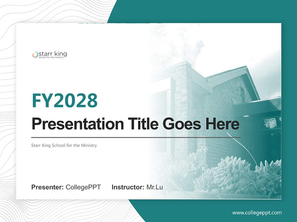 Starr King School for the Ministry Academic Presentation/Research Findings Report PPT Template4:3 ratio PPT effect preview image5