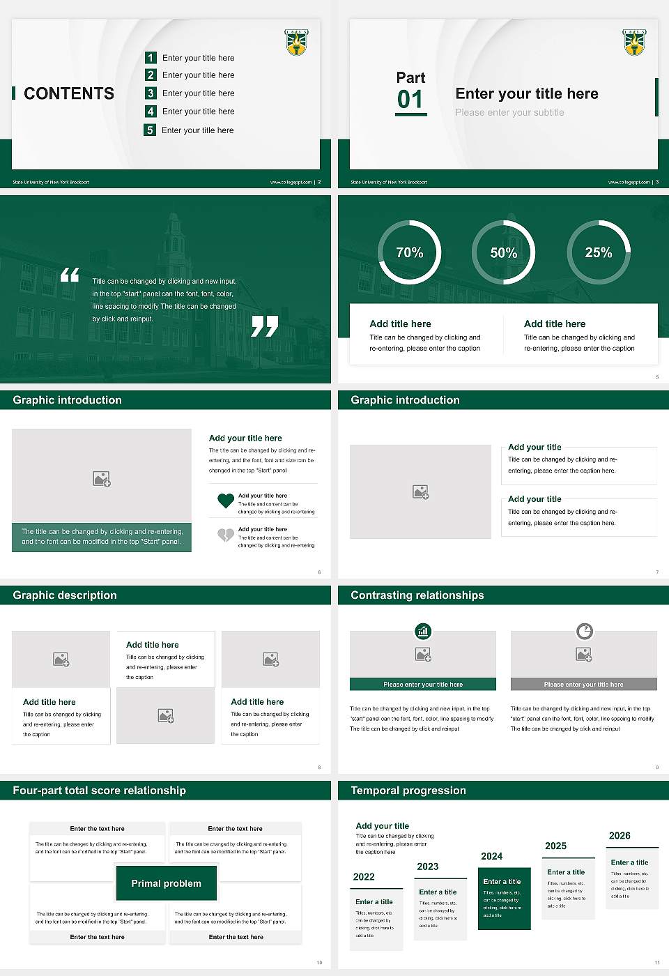 State University of New York Brockport Thesis Proposal/Graduation Defense PPT Template16:9 ratio PPT effect preview image2