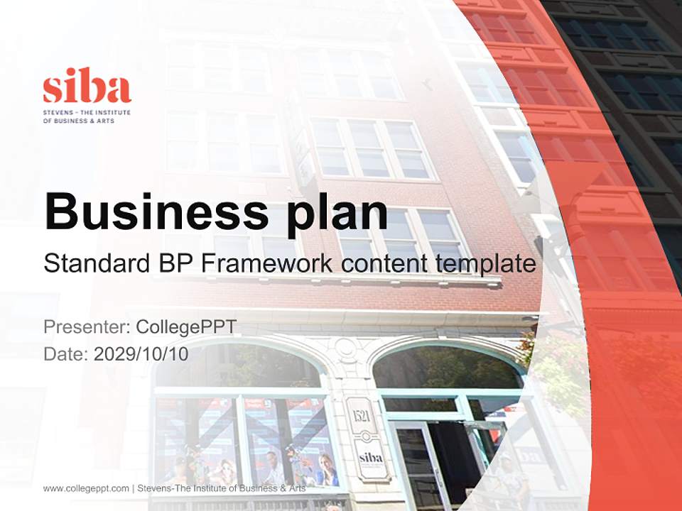 Stevens-The Institute of Business & Arts Competition/Entrepreneurship Contest PPT Template4:3 ratio PPT effect preview image9