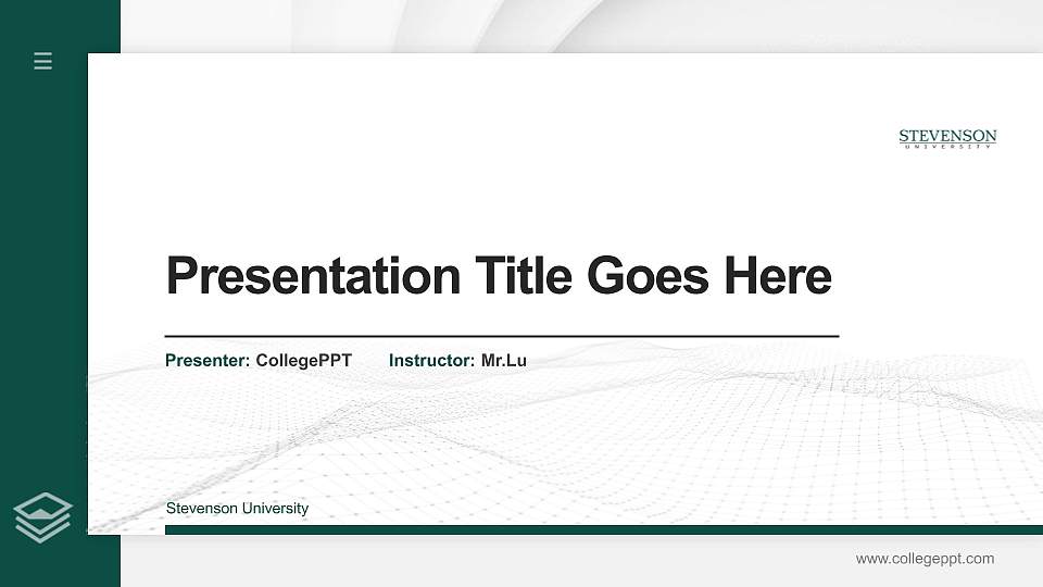 Stevenson University Thesis Proposal/Graduation Defense PPT Template16:9 ratio PPT effect preview image