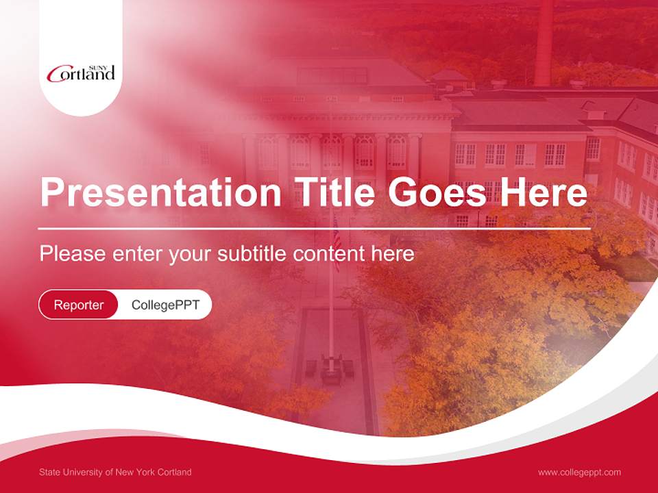 State University of New York Cortland Lecture Sharing and Networking Event PPT Template4:3 ratio PPT effect preview image4