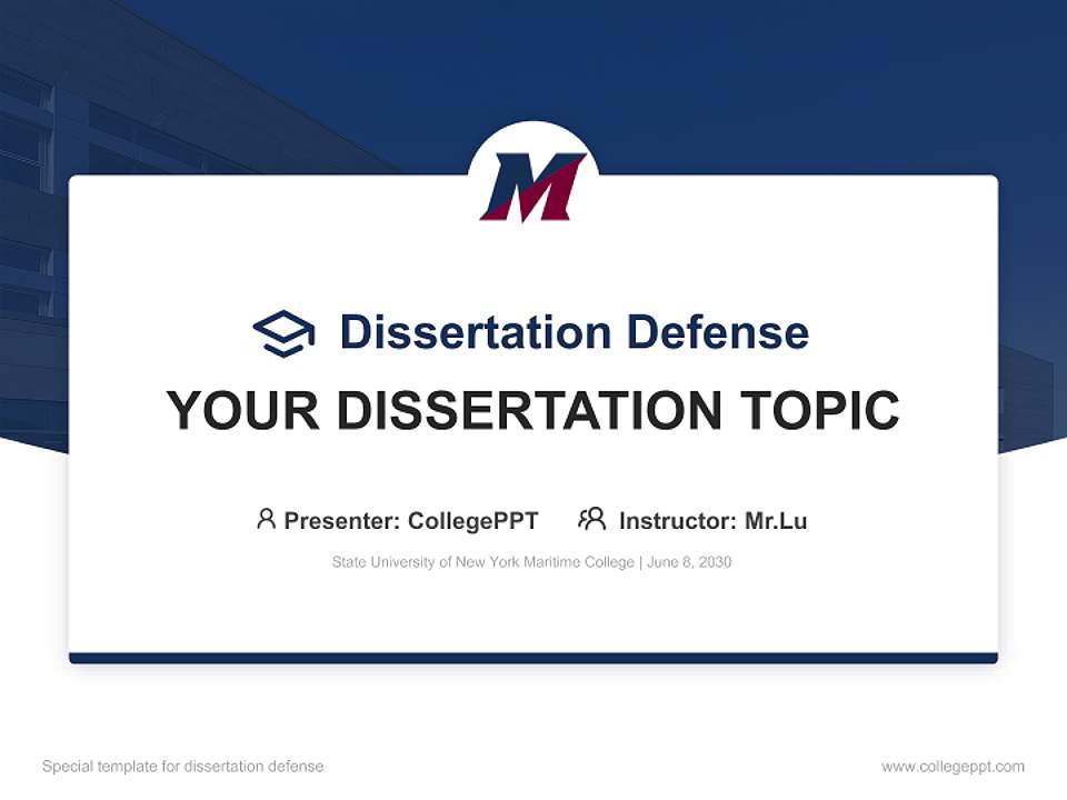 State University of New York Maritime College Graduation Thesis Defense PPT Template4:3 ratio PPT effect preview image7