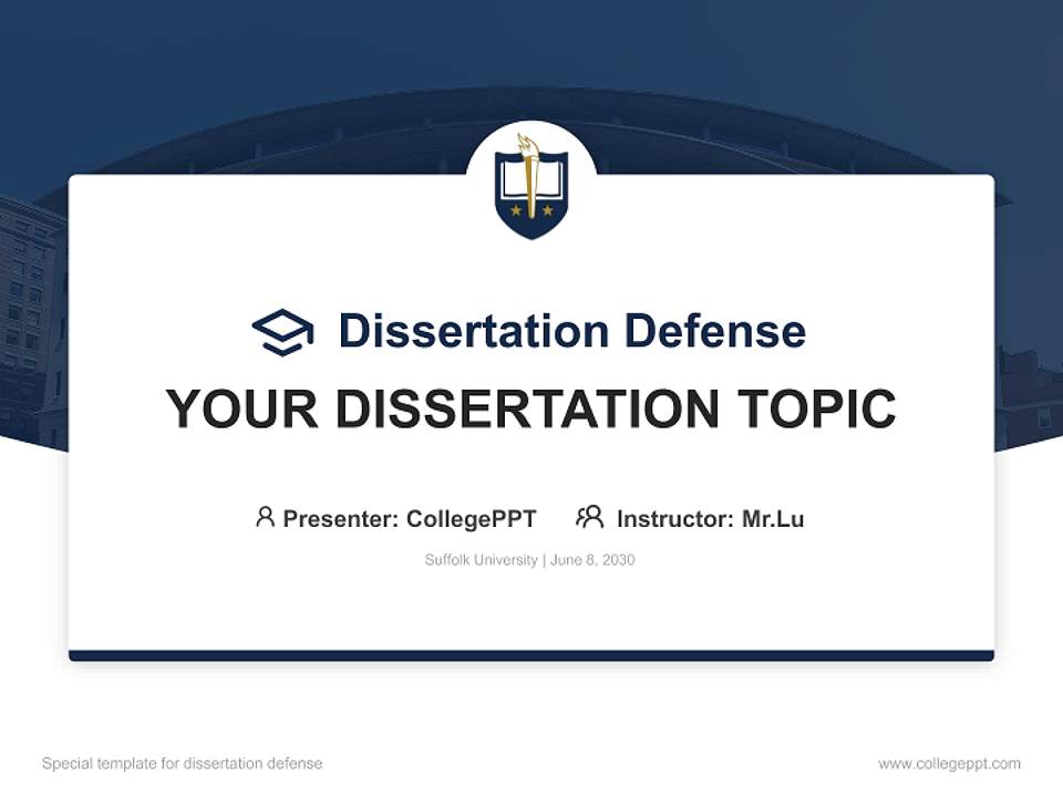 Suffolk University Graduation Thesis Defense PPT Template4:3 ratio PPT effect preview image7