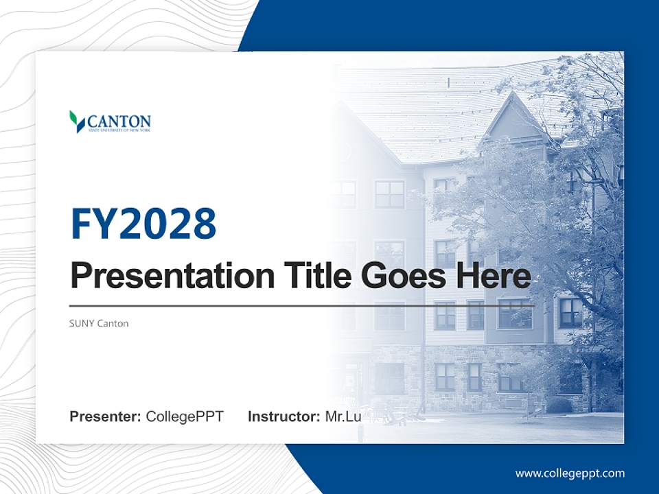 SUNY Canton Academic Presentation/Research Findings Report PPT Template4:3 ratio PPT effect preview image5