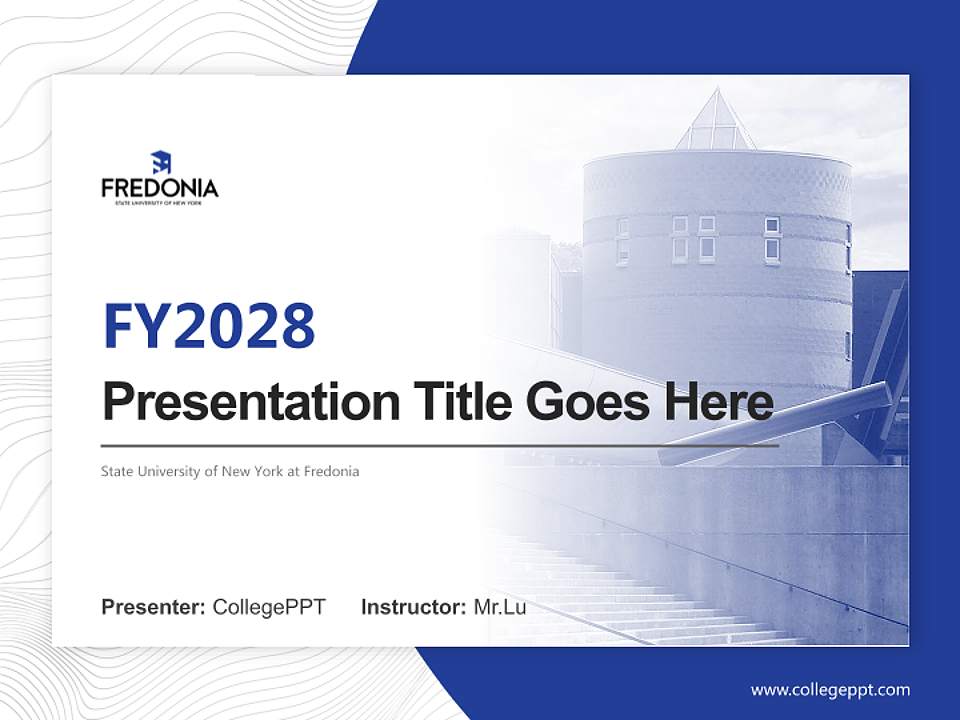 State University of New York at Fredonia Academic Presentation/Research Findings Report PPT Template4:3 ratio PPT effect preview image5