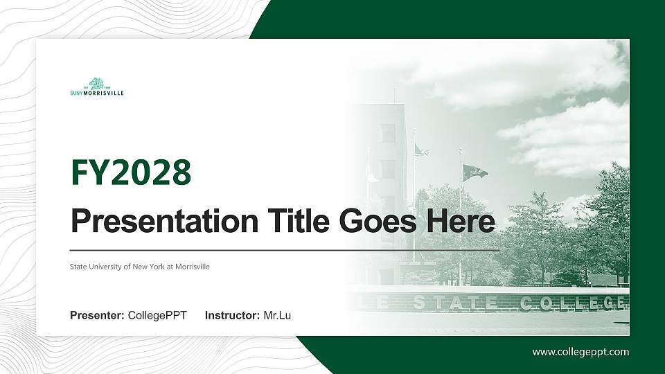 State University of New York at Morrisville Academic Presentation/Research Findings Report PPT Template16:9 ratio PPT effect preview image