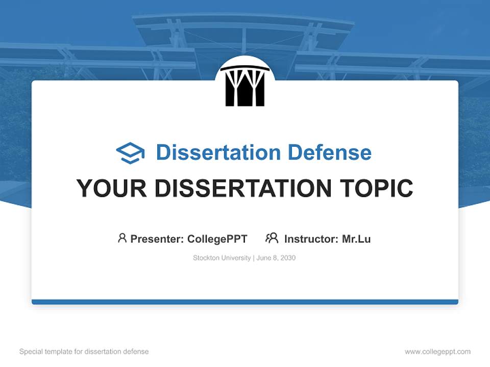 Stockton University Graduation Thesis Defense PPT Template4:3 ratio PPT effect preview image7
