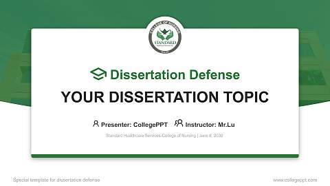 Standard Healthcare Services-College of Nursing Graduation Thesis Defense PPT Template