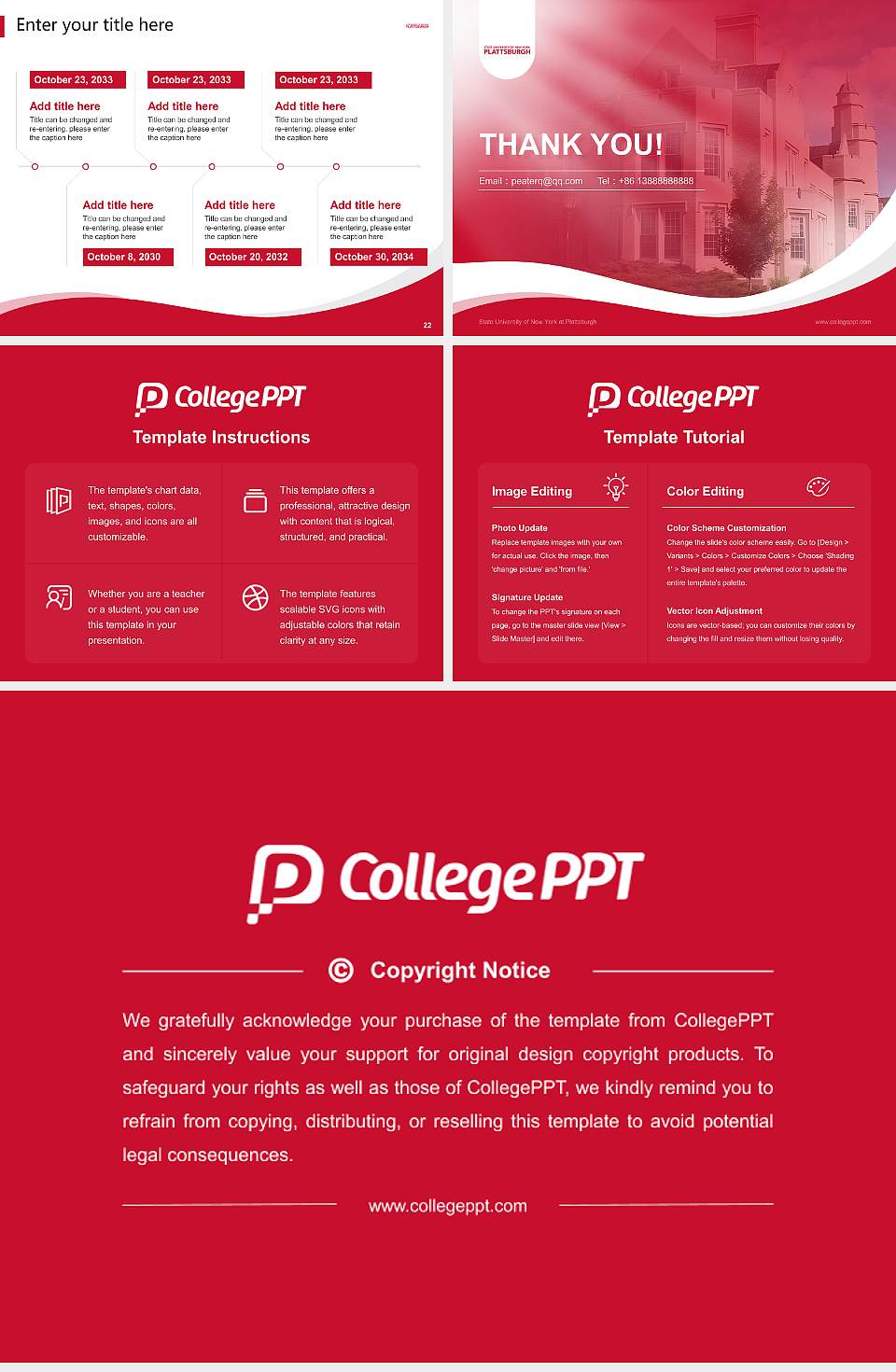 State University of New York at Plattsburgh Lecture Sharing and Networking Event PPT Template4:3 ratio PPT effect preview image4