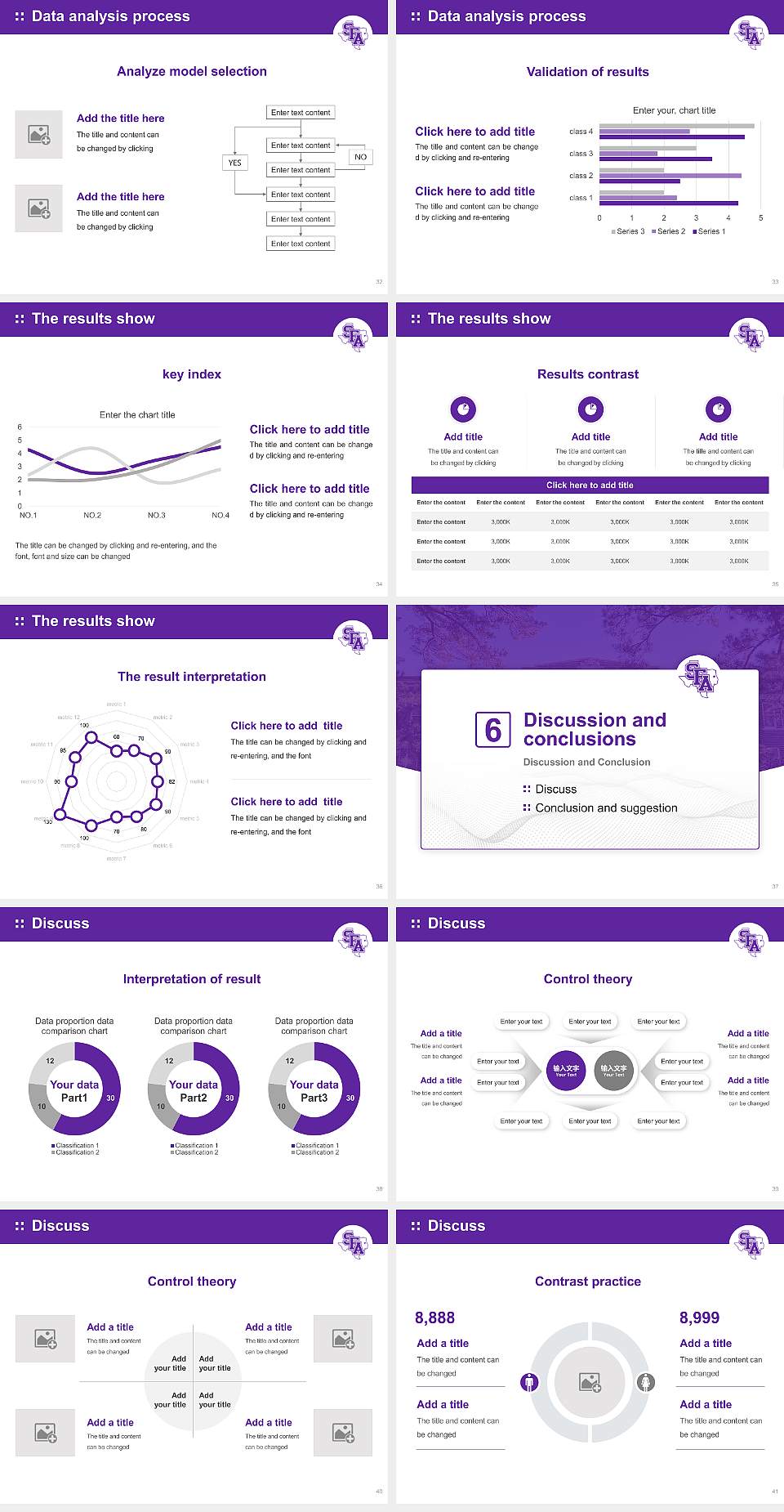 Stephen F Austin State University Graduation Thesis Defense PPT Template4:3 ratio PPT effect preview image5
