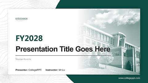 Stevenson University Academic Presentation/Research Findings Report PPT Template
