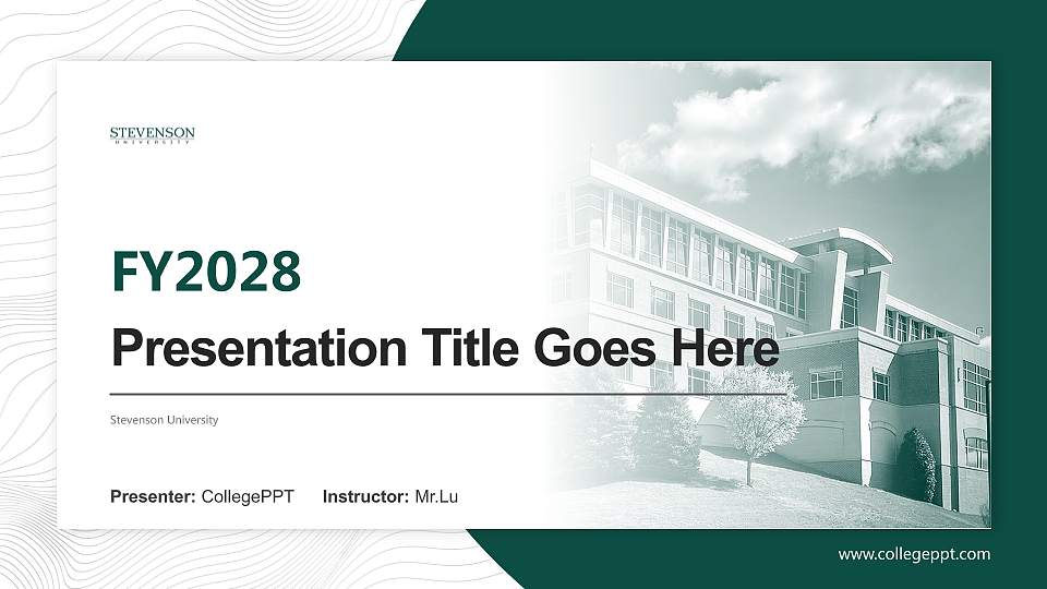 Stevenson University Academic Presentation/Research Findings Report PPT Template16:9 ratio PPT effect preview image