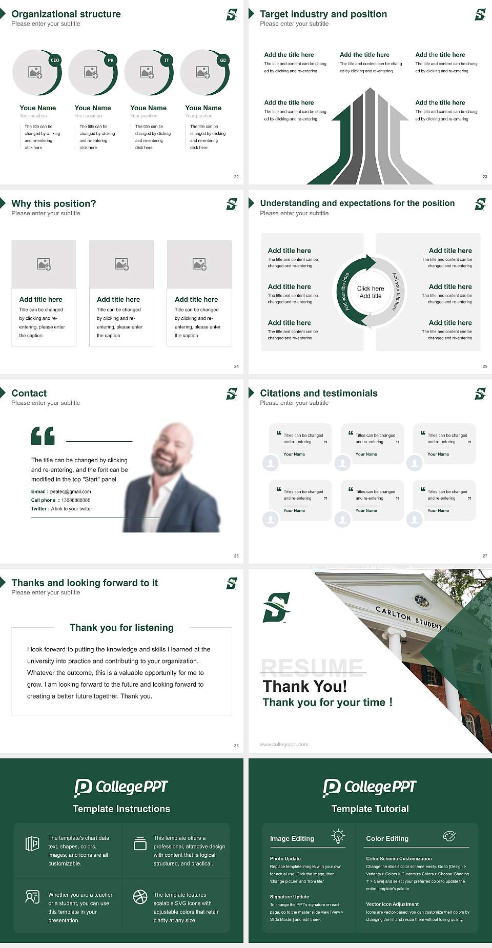 Stetson University Resume PPT Template4:3 ratio PPT effect preview image4