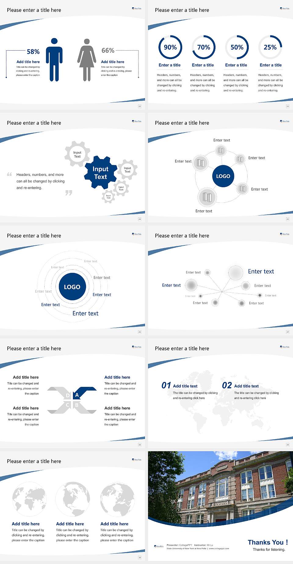State University of New York at New Paltz Course/Courseware Creation PPT Template4:3 ratio PPT effect preview image4