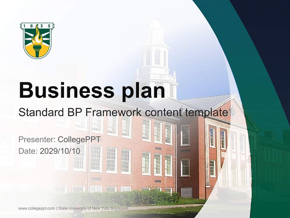 State University of New York Brockport Competition/Entrepreneurship Contest PPT Template4:3 ratio PPT effect preview image9