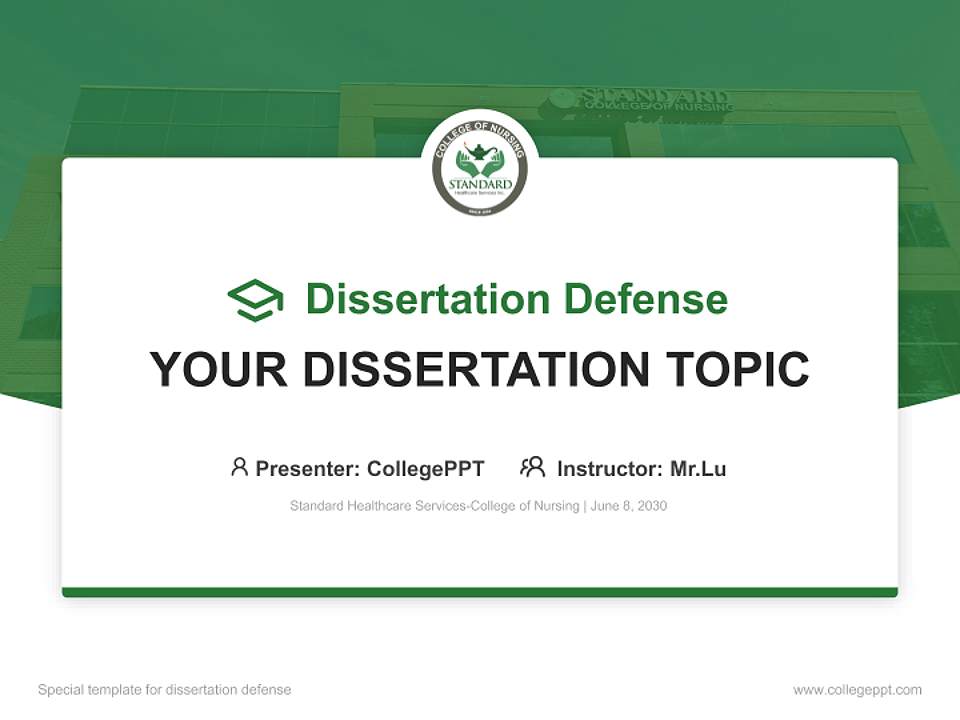 Standard Healthcare Services-College of Nursing Graduation Thesis Defense PPT Template4:3 ratio PPT effect preview image7