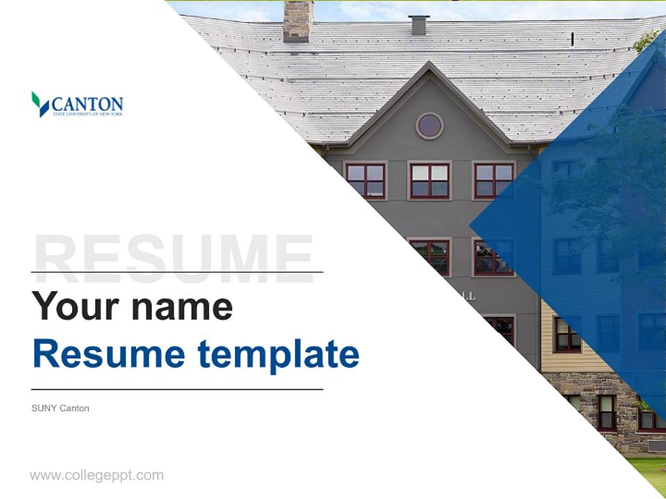 SUNY Canton Resume PPT Template4:3 ratio PPT effect preview image5