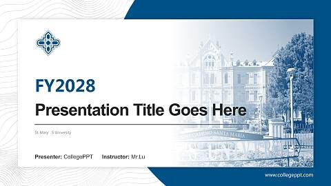 St. Mary’S University Academic Presentation/Research Findings Report PPT Template