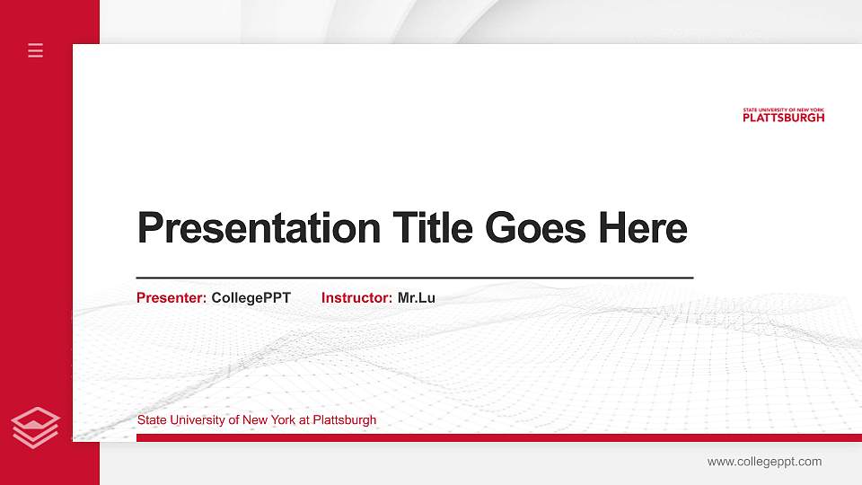 State University of New York at Plattsburgh Thesis Proposal/Graduation Defense PPT Template16:9 ratio PPT effect preview image