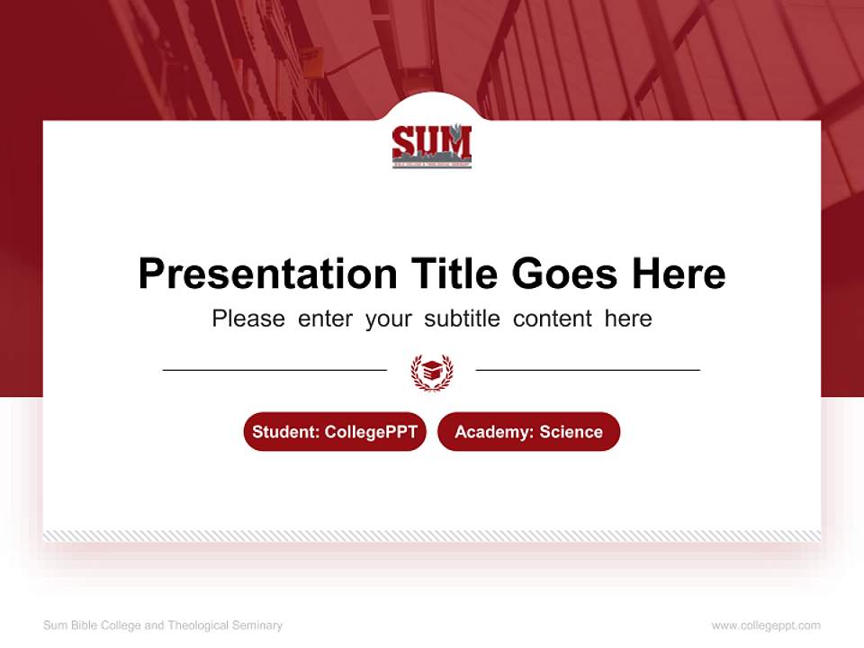 Sum Bible College and Theological Seminary National Scholarship Defense PPT Template4:3 ratio PPT effect preview image4