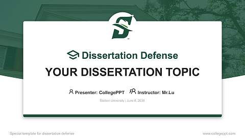 Stetson University Graduation Thesis Defense PPT Template