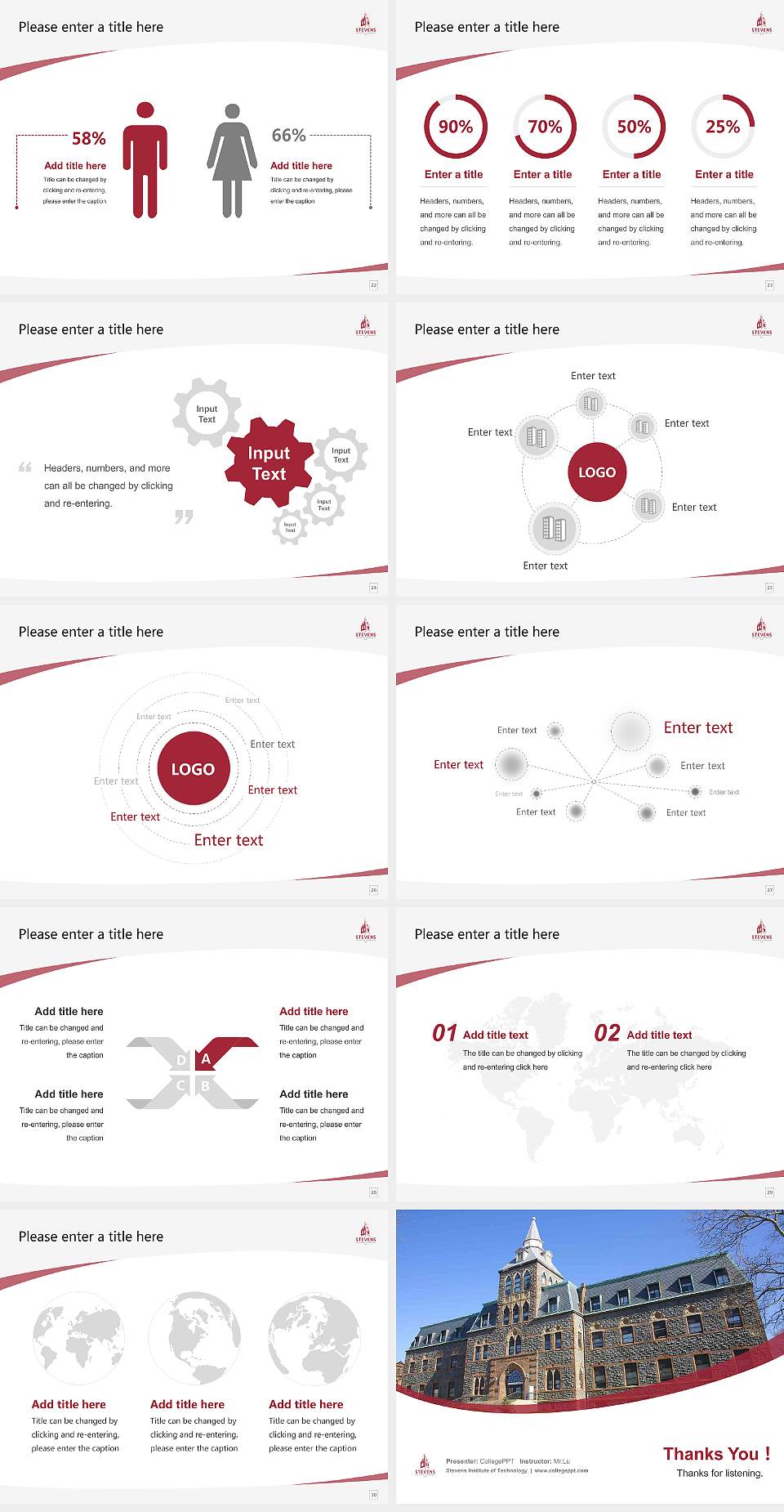 Stevens Institute of Technology Course/Courseware Creation PPT Template4:3 ratio PPT effect preview image4