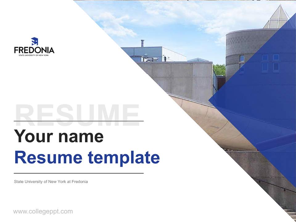 State University of New York at Fredonia Resume PPT Template4:3 ratio PPT effect preview image5