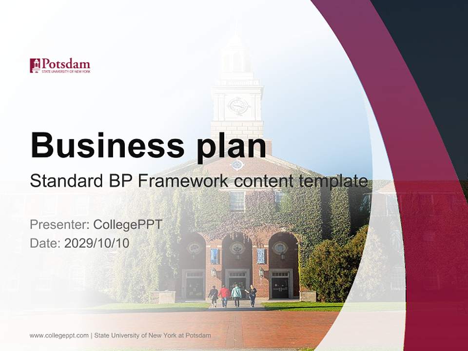 State University of New York at Potsdam Competition/Entrepreneurship Contest PPT Template4:3 ratio PPT effect preview image9